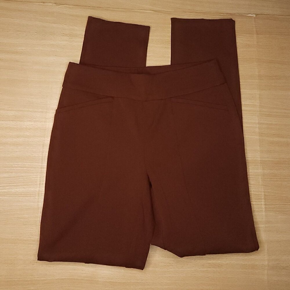 Chico's So Slimming Rust Brown Elastic Waist Ponte Pants XS